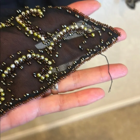 Sue Wong Black Top with Gold Embellishments - Picture 6 of 7